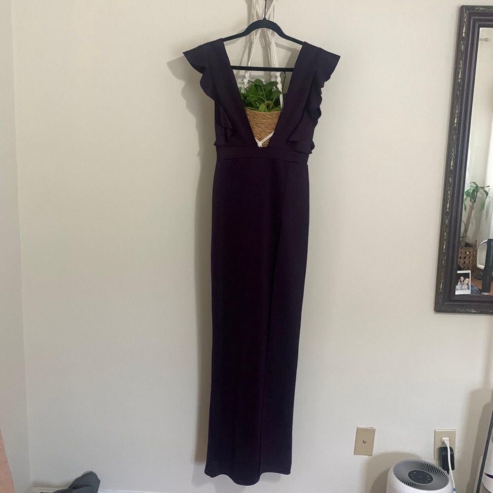 Nasty Gal Deep Night Plunging Dress - Plum
